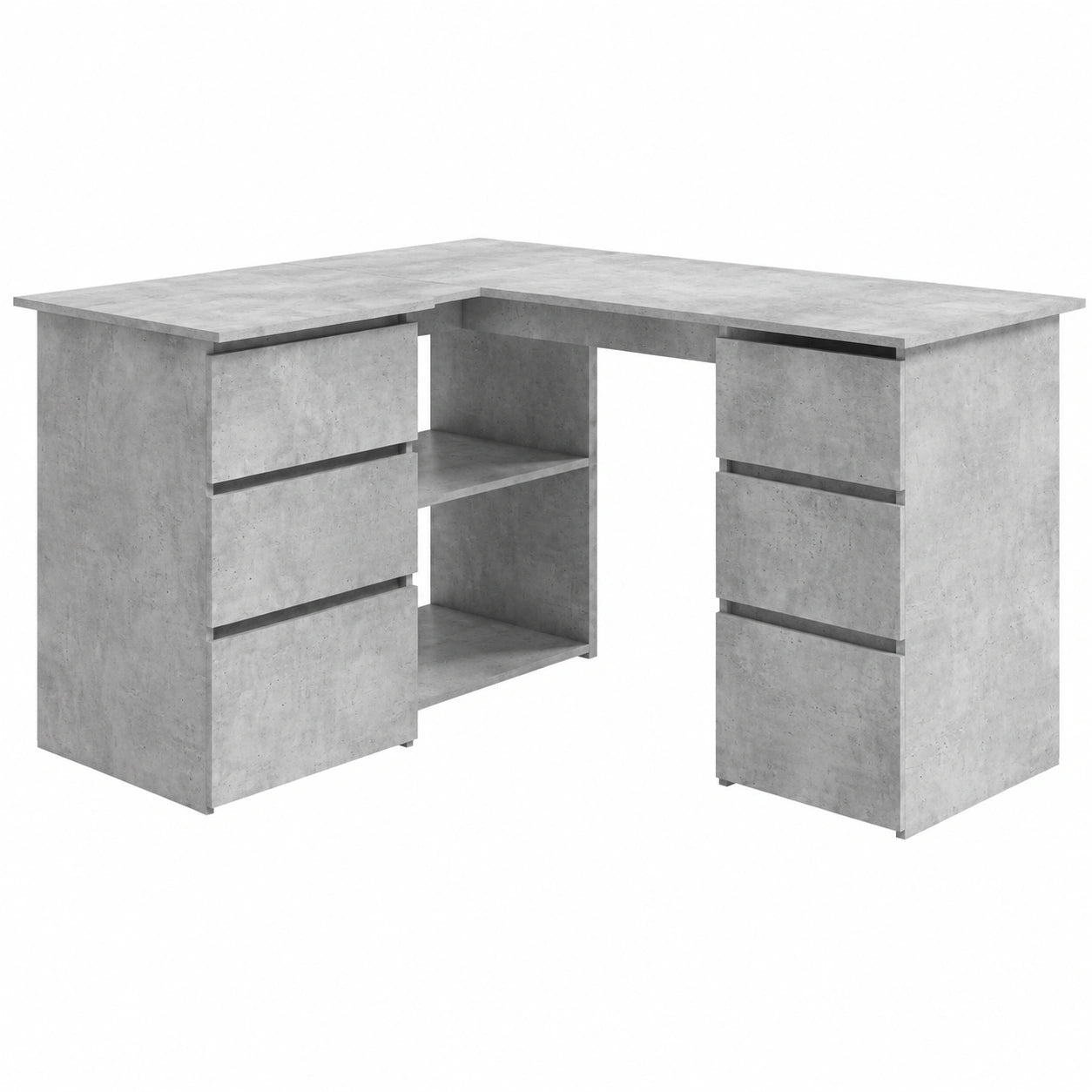 Scrivania Angolare in Truciolato Cemento Grigio 145x100x76 cm