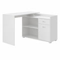 Scrivania Angolare Vicco Noira con Cassetto, Bianco, 135x77 cm, Montaggio Flessibile