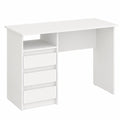 Scrivania Bianca con Cassetti COMTO - Tavolo Compatto per Ufficio e Studio, Salvaspazio 110x50x74 cm