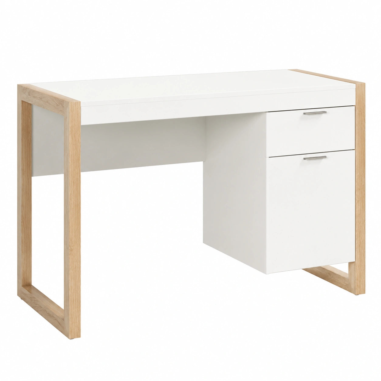 Scrivania moderna con cassetti per PC, 112,5x50x75 cm, ideale per ufficio e studio