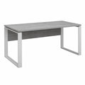 Scrivania Moderna in Cemento Grigio e Metallo Bianco 170x74,5x80 cm, Made in Italy