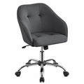 Poltrona da Ufficio Girevole in Velluto Ergonomica Grigia 136 kg