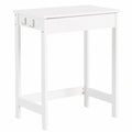 Scrivania Angolare Bianca con Cassetto e Ganci per Ufficio o Studio, 60x40x77cm