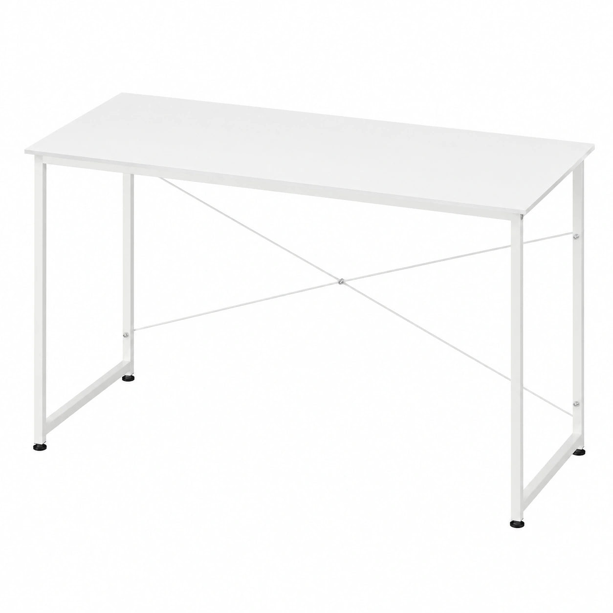 WOLTU Scrivania per Computer in Rovere Chiaro, 140x60 cm, Tavolo da Lavoro Moderno con Struttura in Metallo, Ideale per Ufficio e Studio