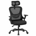 Sedia Ergonomica da Ufficio Rattantree con Braccioli e Poggiatesta Regolabili, Altezza Regolabile, Nera