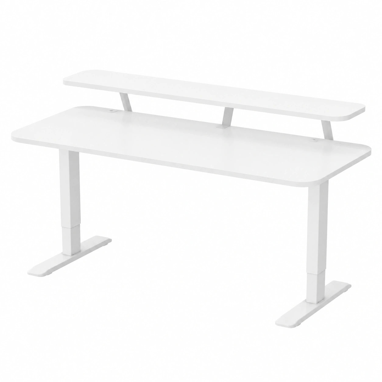 Scrivania Regolabile in Altezza COMHOMA, 120x60 cm, Cassetti e Supporti per Monitor e Tablet, Altezza Memorizzabile, Colore Bianco