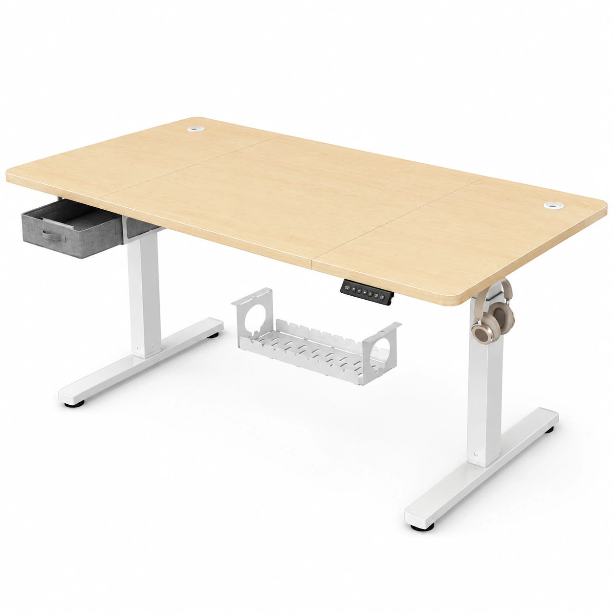 Scrivania Regolabile Elettrica 180x80 cm con Memoria e Gestione Cavi