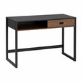 Scrivania Industriale con Ripiano e Cassetto, 110x50x76cm, Colore Noce e Nero