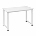 Scrivania per Computer Compatta con Piedini Regolabili, Tavolo Multiuso per Gaming e Ufficio, 120x60x76 cm, Bianco