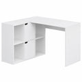 Scrivania Angolare a L con Libreria, Bianca 120x100 cm per Ufficio