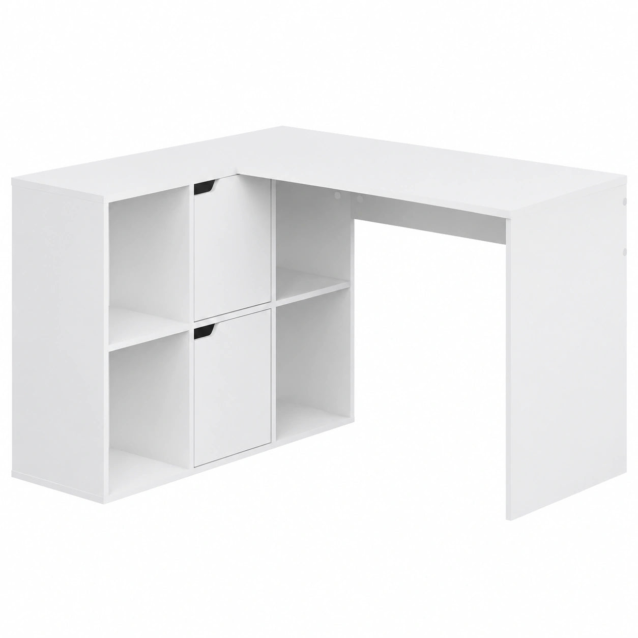 Scrivania Angolare a L con Libreria, Bianca 120x100 cm per Ufficio