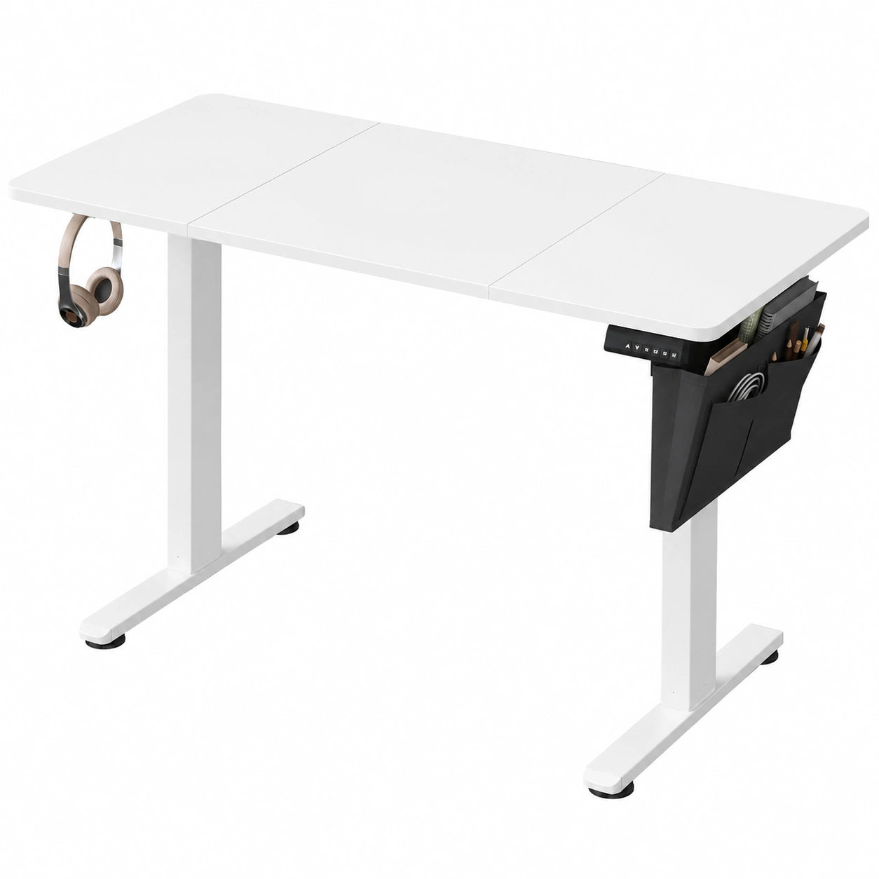 Scrivania Elettrica Regolabile con Memoria e Porta USB-C, 140x60 cm, Bianco