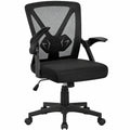 Sedia Ergonomica da Ufficio in Rete Traspirante con Braccioli e Ruote, Regolabile, Portata 136 kg, Colore Nero