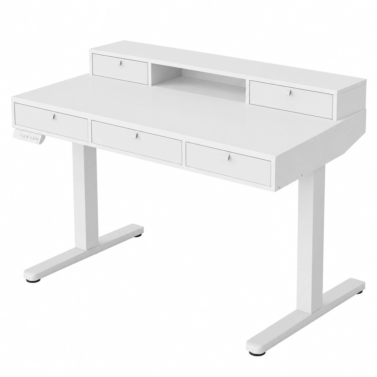 Scrivania Regolabile HUANUO con Cassetti, 100x60 cm, Altezza Variabile, Supporto a Morsetto a C, Perfetta per Ufficio e Casa