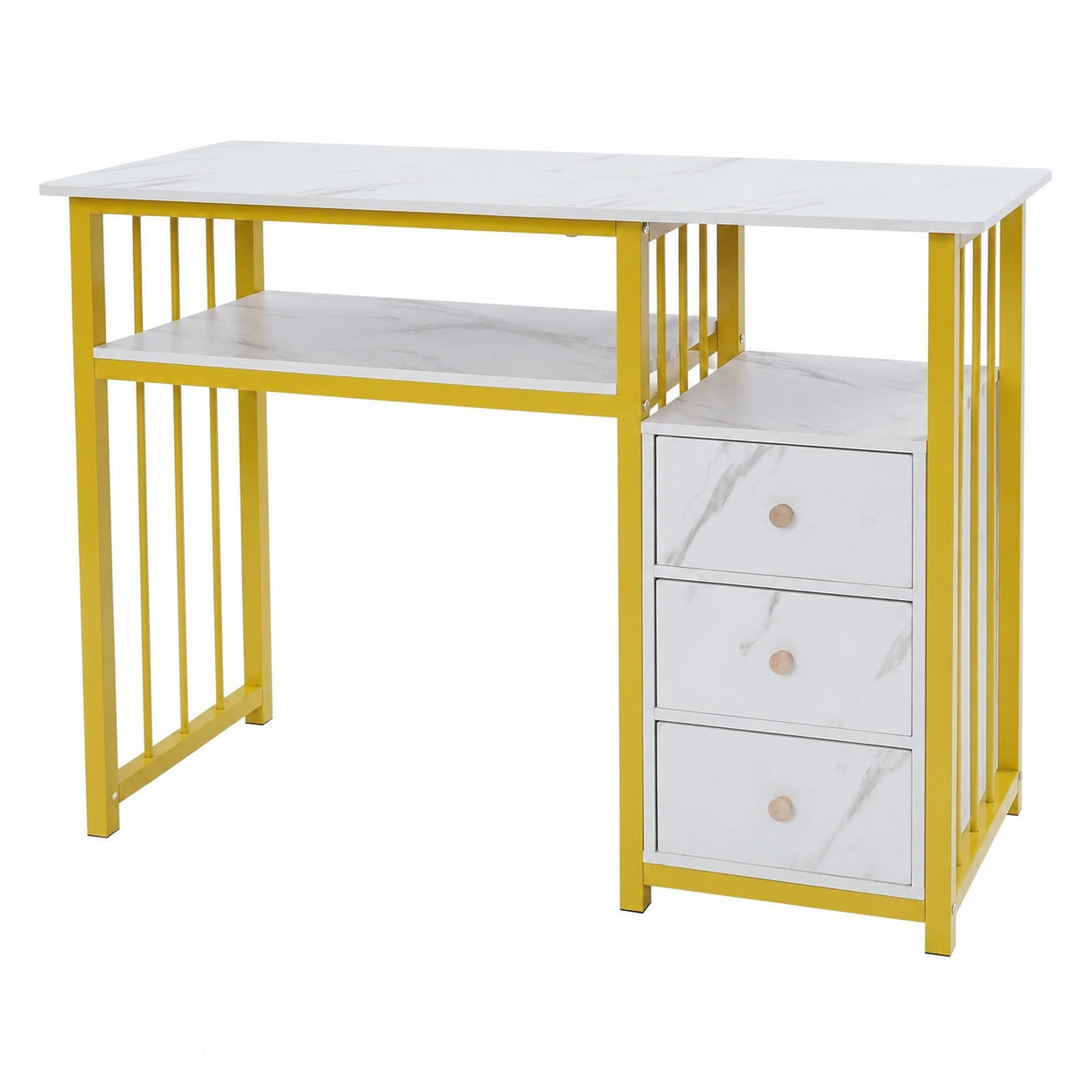 Tavolo Manicure Professionale con 3 Cassetti, 100x40x76 cm, Scrivania Multifunzionale per Salone e Casa