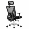 Sedia da Ufficio Ergonomica Durrafy con Poggiatesta 2D e Supporto Lombare Regolabile, Poltrona Reclinabile 90°-130°, Braccioli in Rete Traspirante per Casa, Ufficio e Gaming