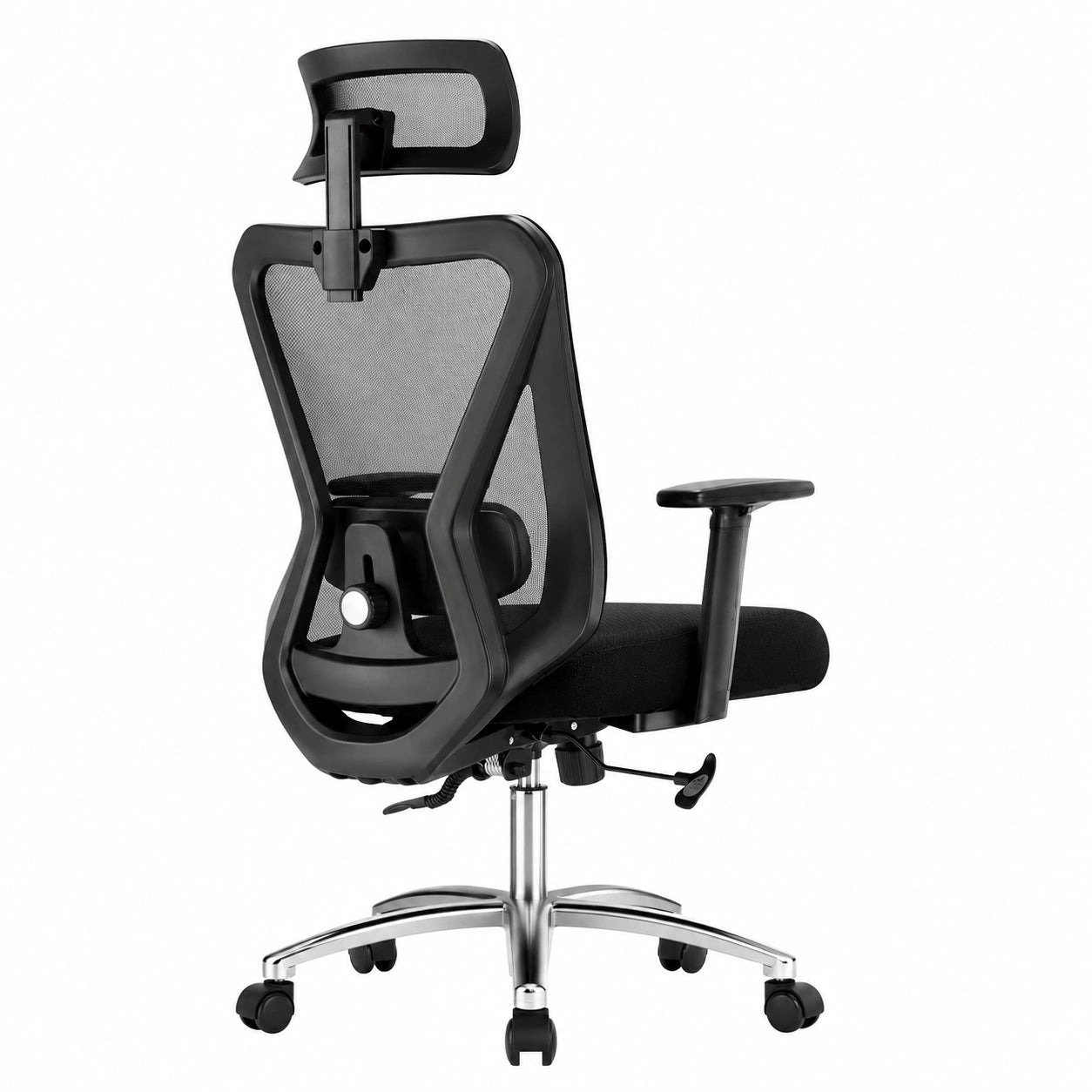 Sedia da Ufficio Ergonomica Durrafy con Poggiatesta 2D e Supporto Lombare Regolabile, Poltrona Reclinabile 90°-130°, Braccioli in Rete Traspirante per Casa, Ufficio e Gaming