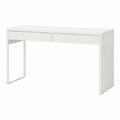 Dmora - Scrivania multifunzione Houston, Tavolo da ufficio con 2 cassetti, 138x50x75 cm, Bianco