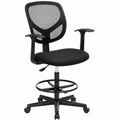 Sedia Ergonomica da Ufficio SONGMICS, Girevole in Rete con Braccioli e Poggiapiedi Regolabile, Altezza Regolabile, Portata 120 kg, Colore Nero