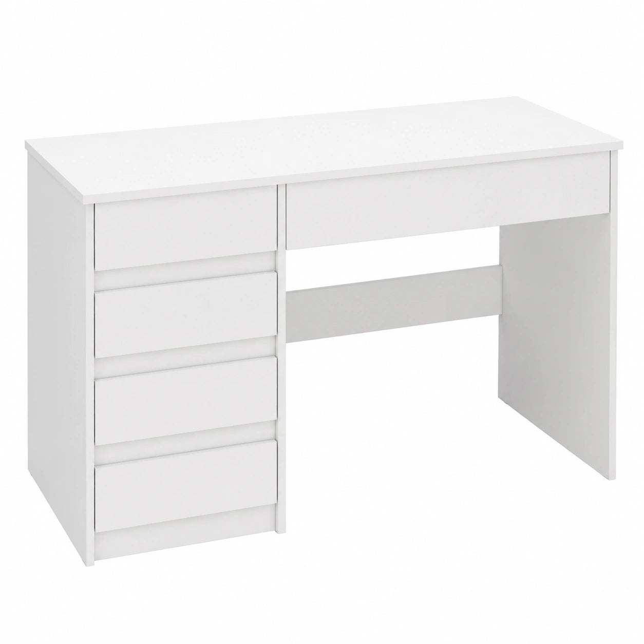 Scrivania Salvaspazio con Cassetti per Ufficio e Camera, 110x50x75cm, Bianco